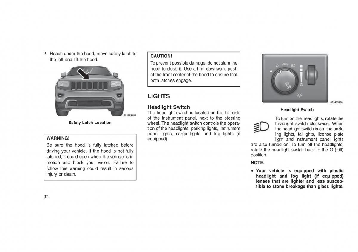 Jeep Grand Cherokee WK2 WH2 owners manual / page 96