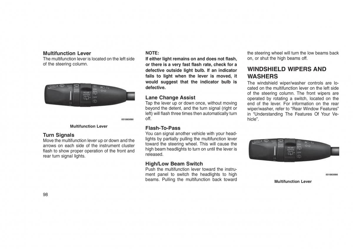 Jeep Grand Cherokee WK2 WH2 owners manual / page 102