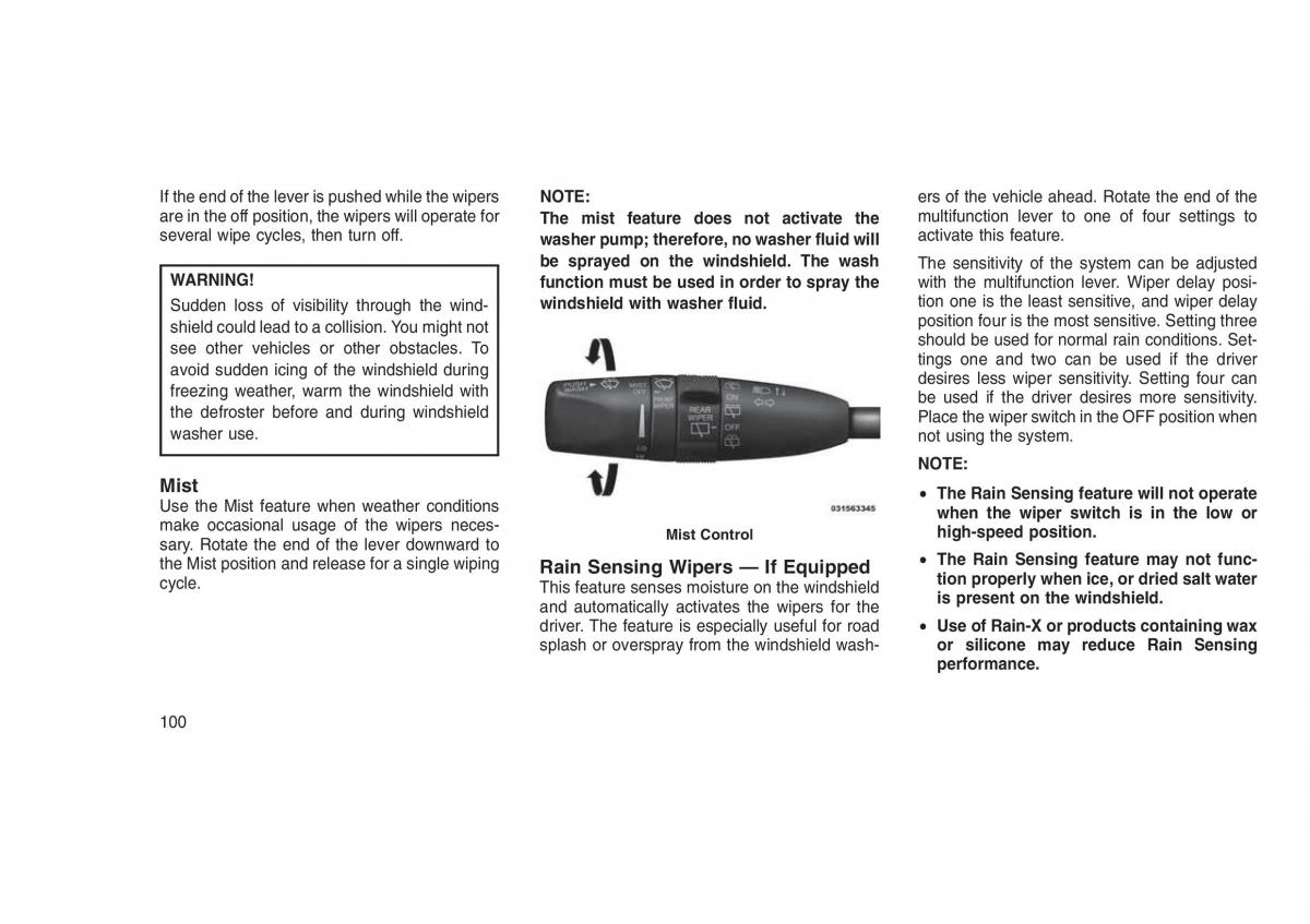 Jeep Grand Cherokee WK2 WH2 owners manual / page 104