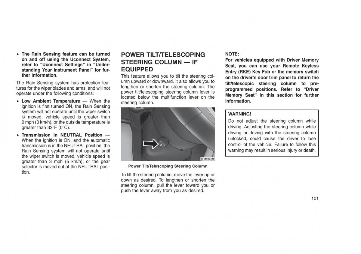 Jeep Grand Cherokee WK2 WH2 owners manual / page 105