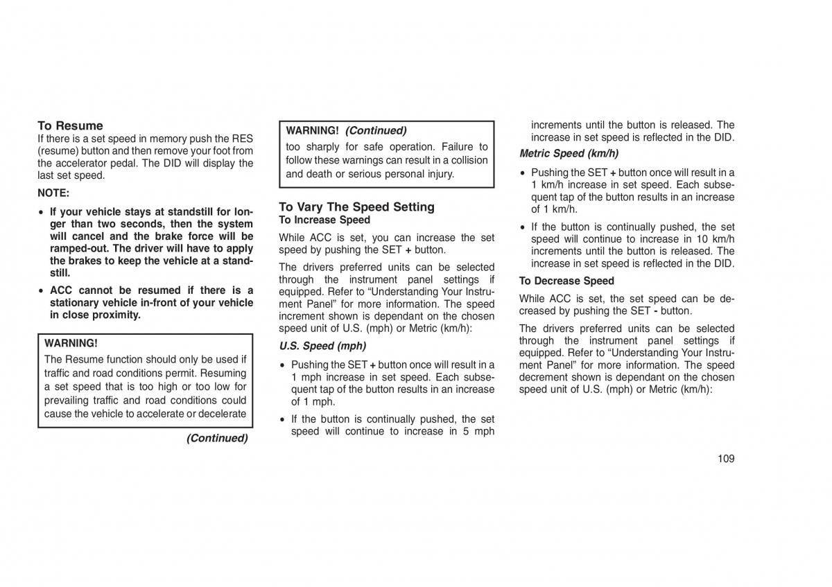 Jeep Grand Cherokee WK2 WH2 owners manual / page 113