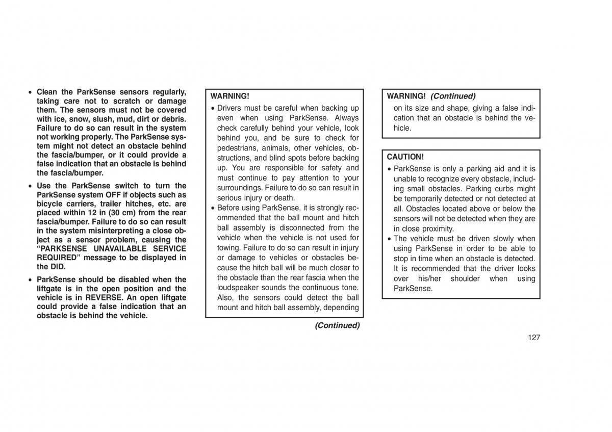 Jeep Grand Cherokee WK2 WH2 owners manual / page 131