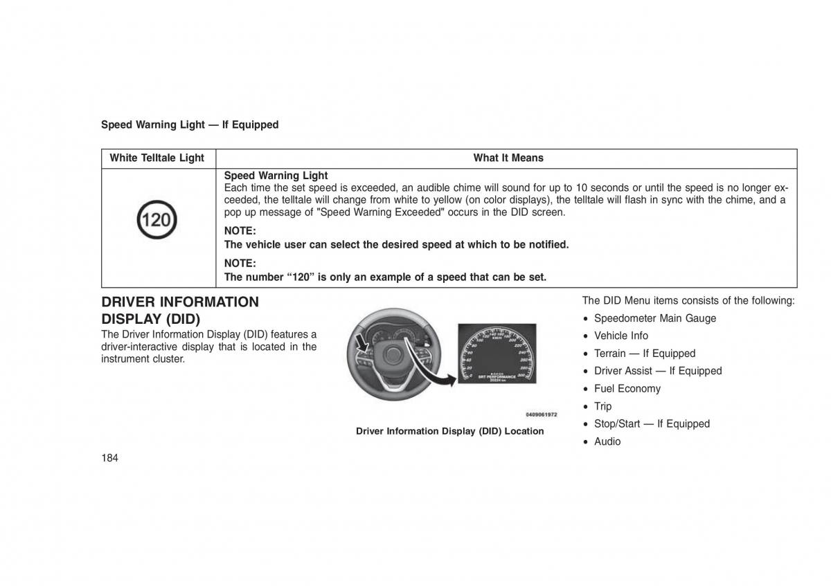 Jeep Grand Cherokee WK2 WH2 owners manual / page 188