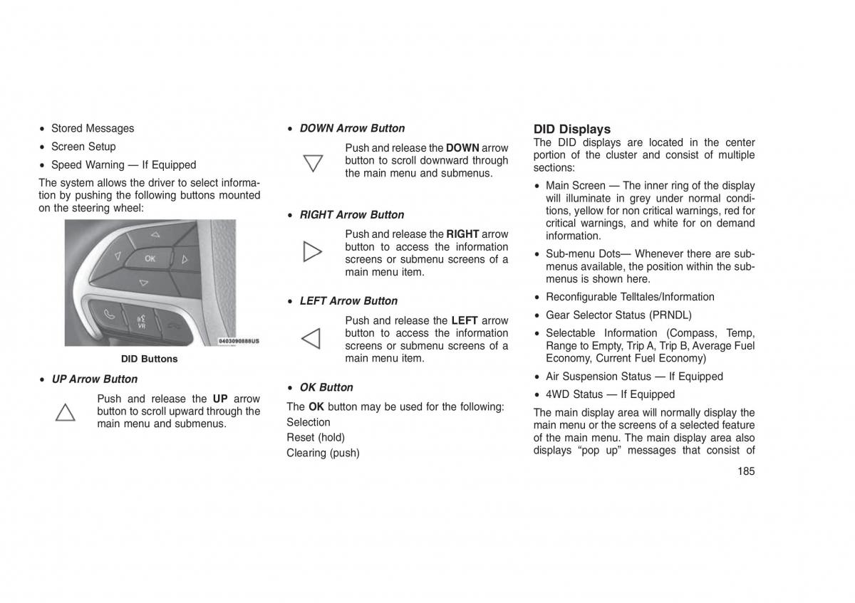 Jeep Grand Cherokee WK2 WH2 owners manual / page 189