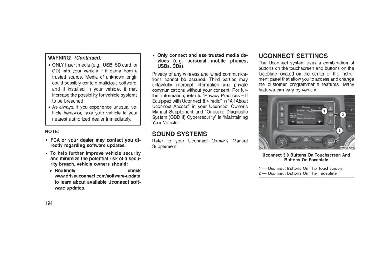 Jeep Grand Cherokee WK2 WH2 owners manual / page 198