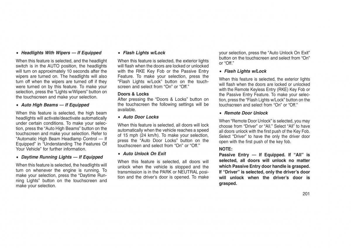 Jeep Grand Cherokee WK2 WH2 owners manual / page 205