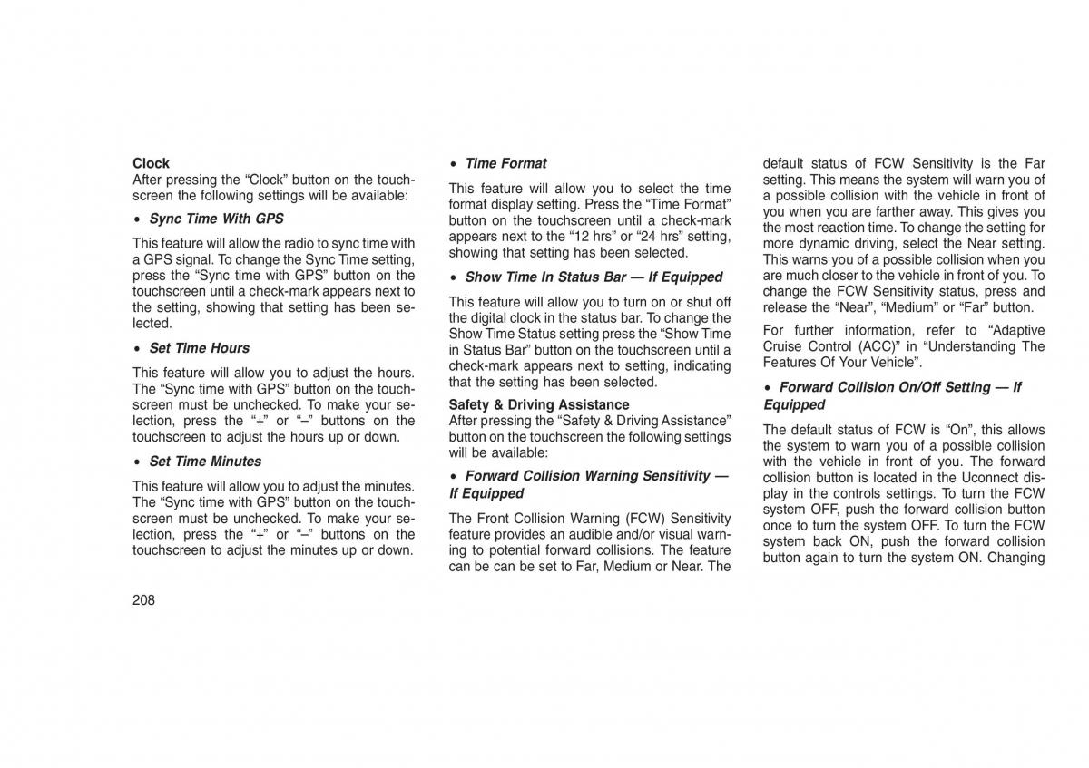 Jeep Grand Cherokee WK2 WH2 owners manual / page 212