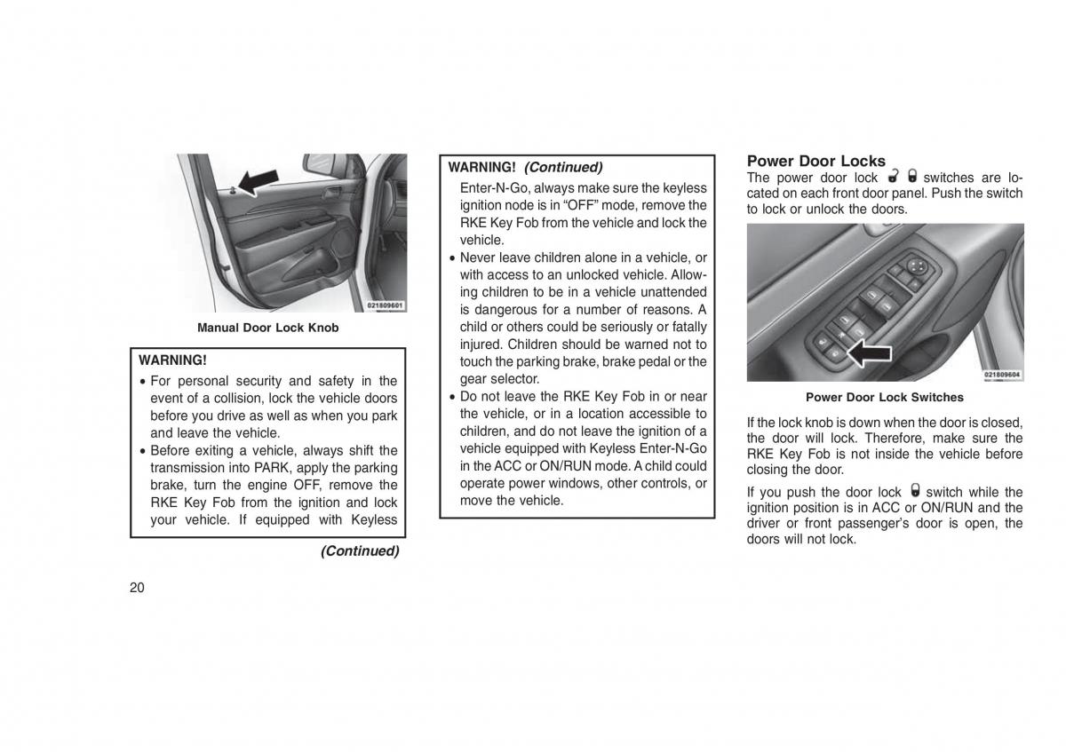 Jeep Grand Cherokee WK2 WH2 owners manual / page 24