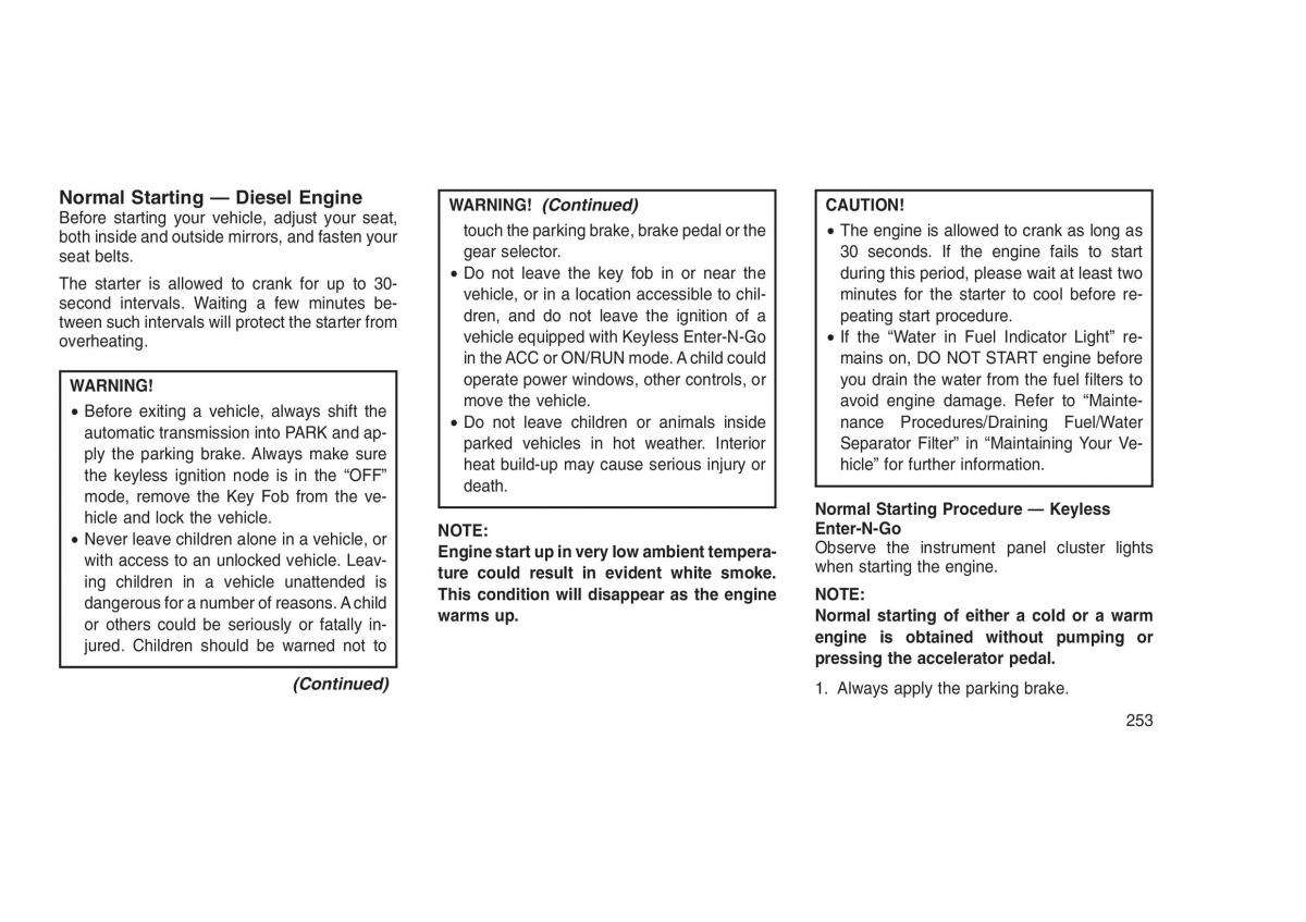 Jeep Grand Cherokee WK2 WH2 owners manual / page 257