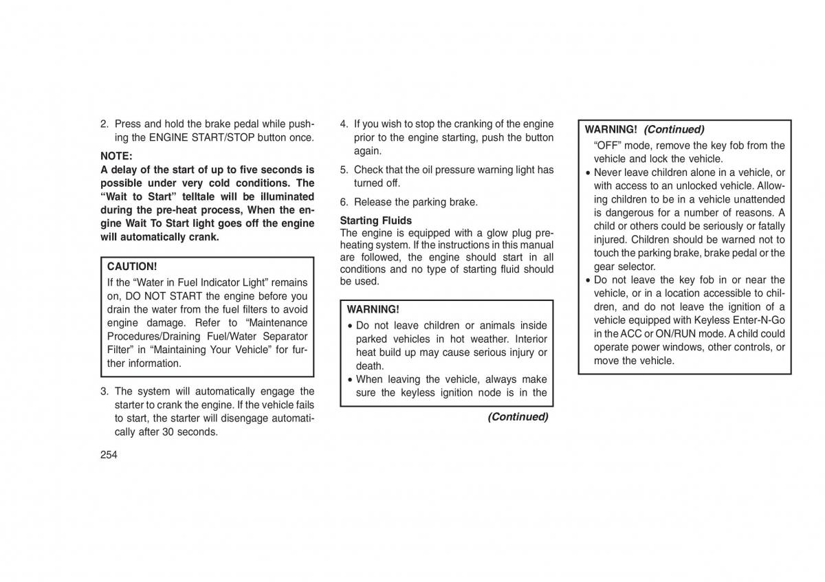 Jeep Grand Cherokee WK2 WH2 owners manual / page 258