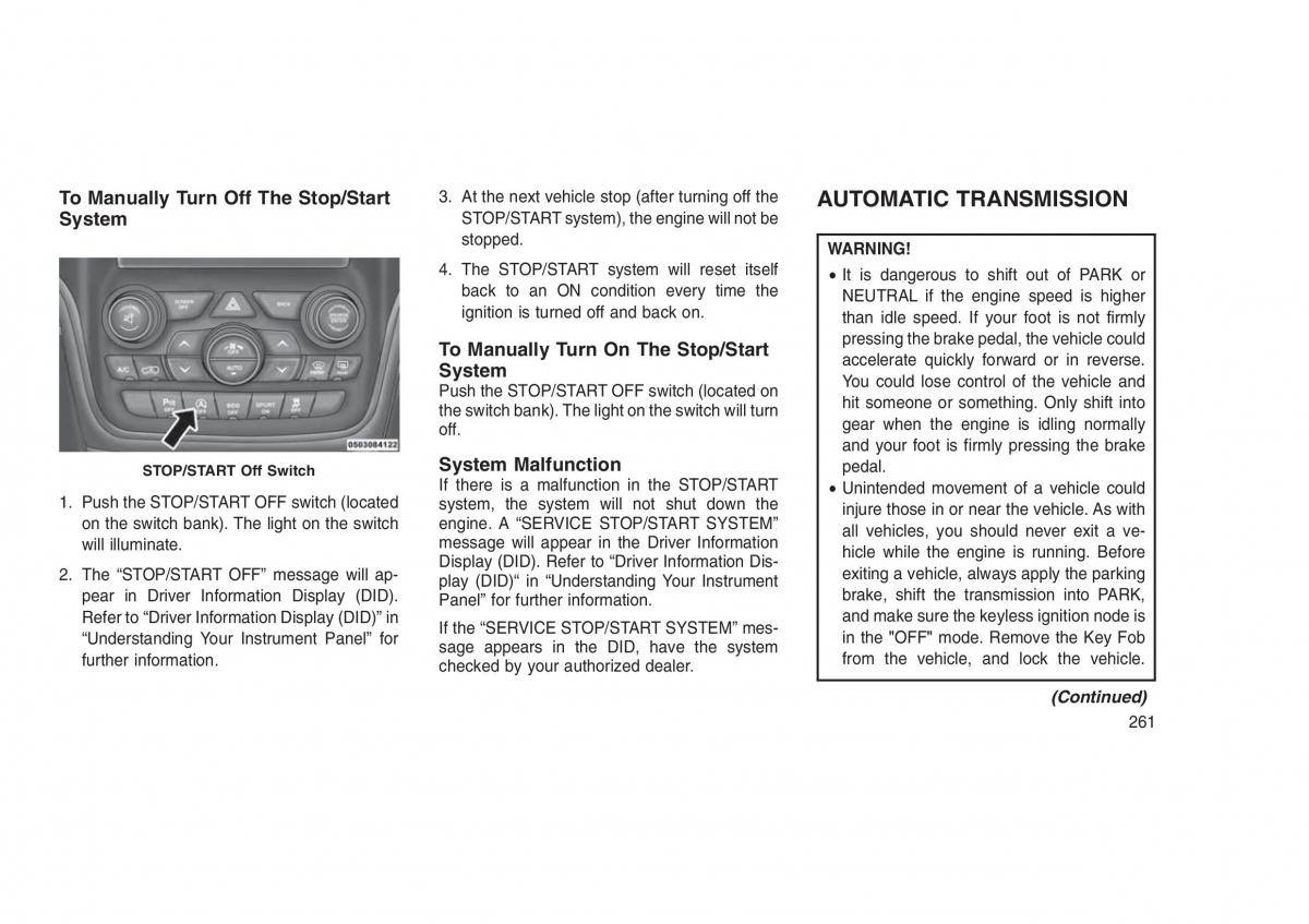 Jeep Grand Cherokee WK2 WH2 owners manual / page 265