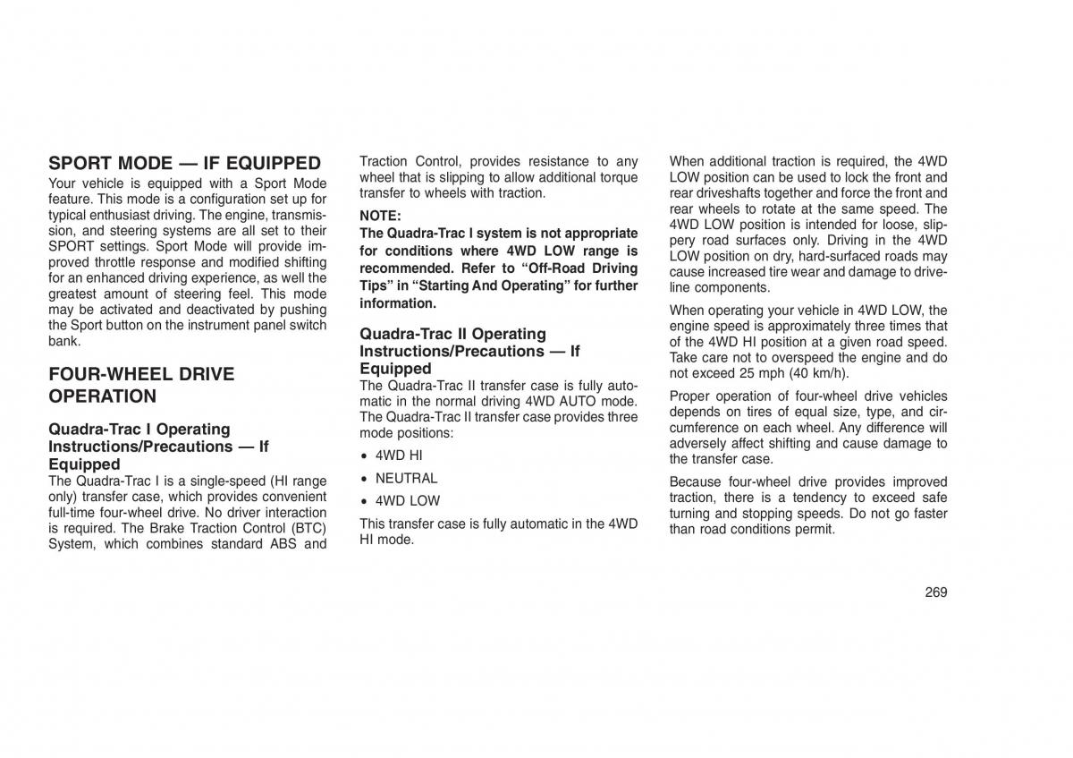 Jeep Grand Cherokee WK2 WH2 owners manual / page 273