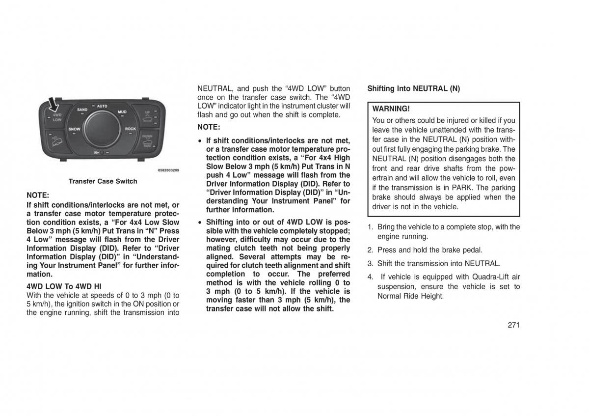 Jeep Grand Cherokee WK2 WH2 owners manual / page 275