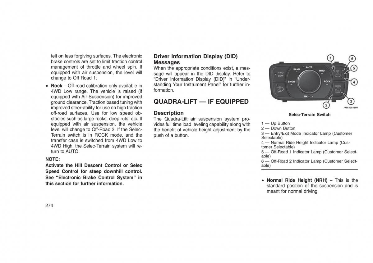 Jeep Grand Cherokee WK2 WH2 owners manual / page 278