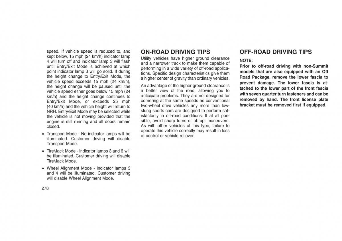 Jeep Grand Cherokee WK2 WH2 owners manual / page 282