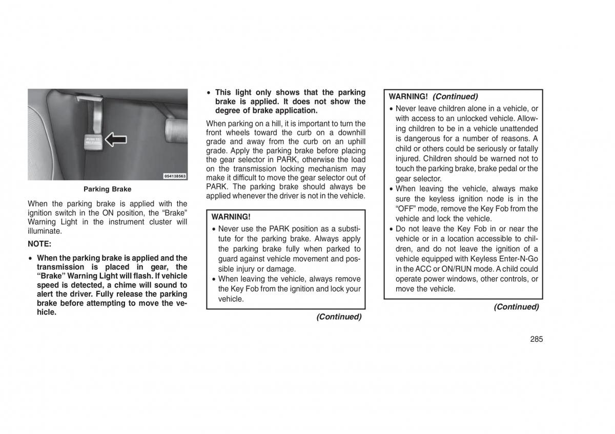 Jeep Grand Cherokee WK2 WH2 owners manual / page 289