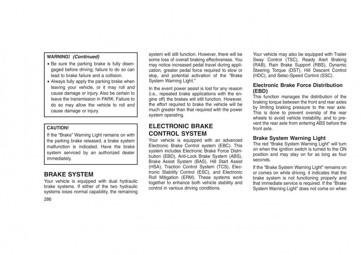 Jeep Grand Cherokee WK2 WH2 owners manual / page 290