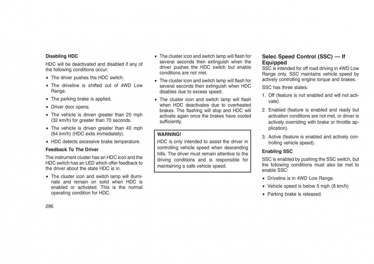 Jeep Grand Cherokee WK2 WH2 owners manual / page 300