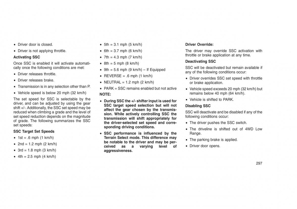 Jeep Grand Cherokee WK2 WH2 owners manual / page 301