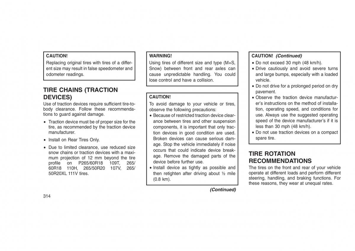 Jeep Grand Cherokee WK2 WH2 owners manual / page 318