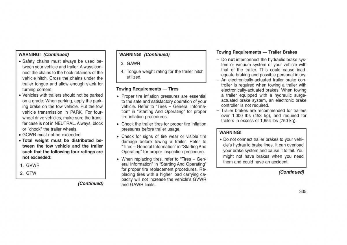 Jeep Grand Cherokee WK2 WH2 owners manual / page 339