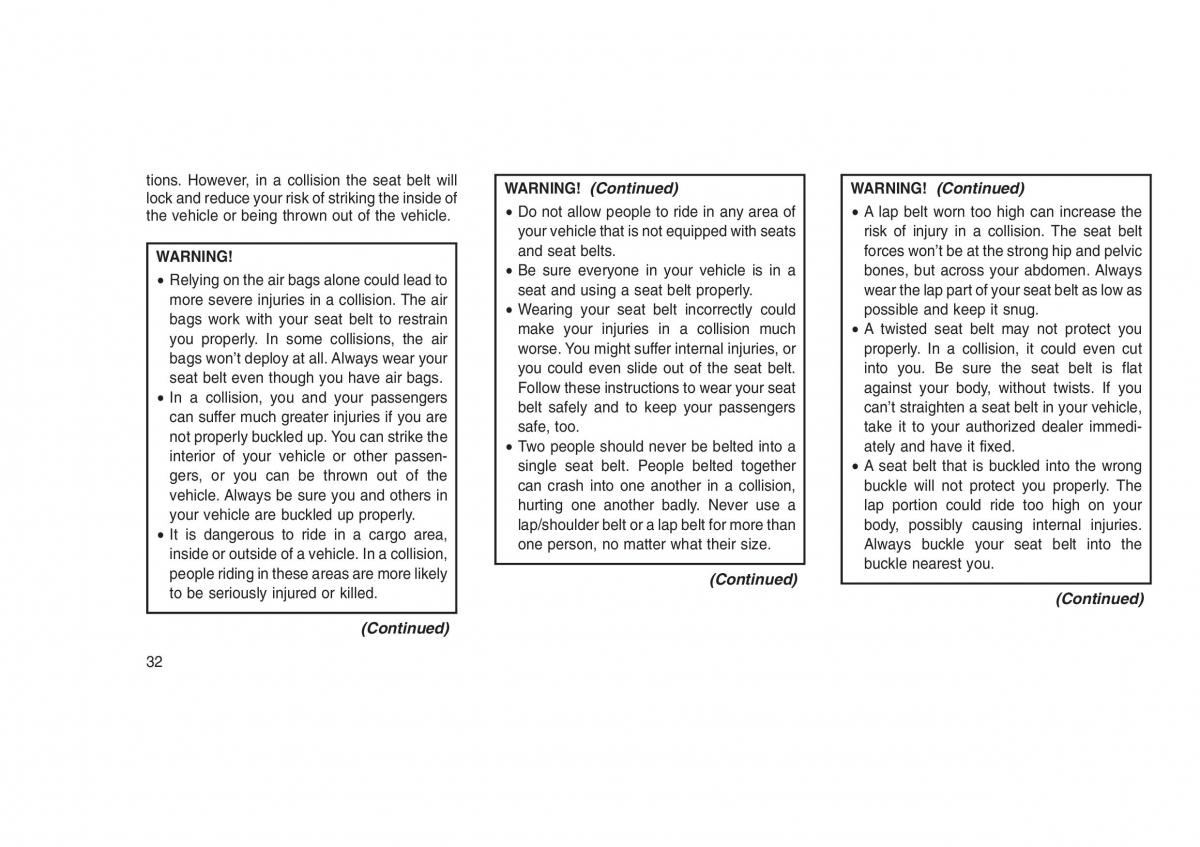 Jeep Grand Cherokee WK2 WH2 owners manual / page 36