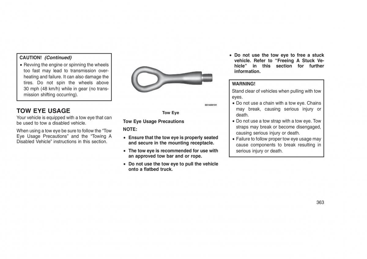 Jeep Grand Cherokee WK2 WH2 owners manual / page 367