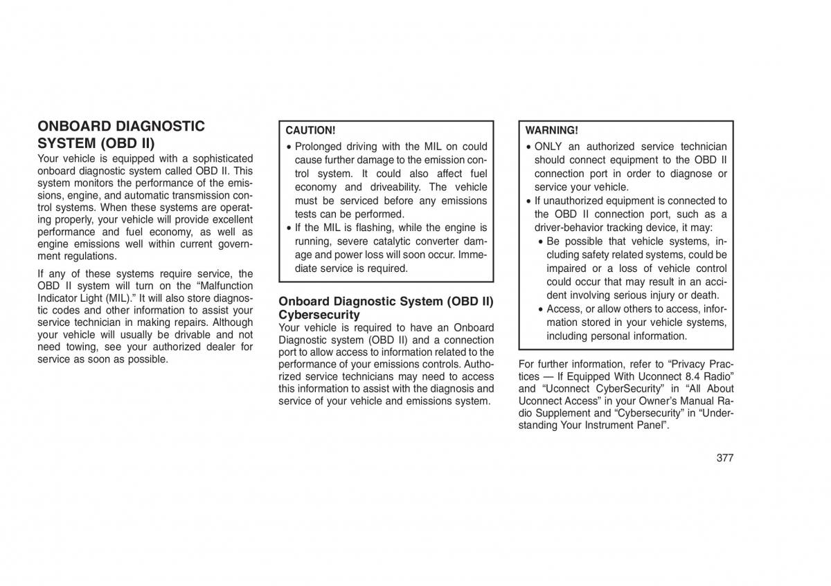 Jeep Grand Cherokee WK2 WH2 owners manual / page 381