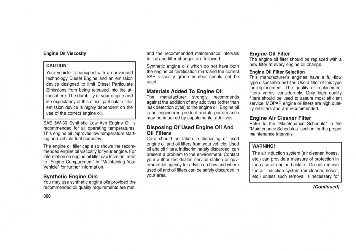 Jeep Grand Cherokee WK2 WH2 owners manual / page 384