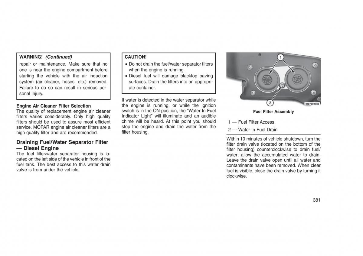 Jeep Grand Cherokee WK2 WH2 owners manual / page 385