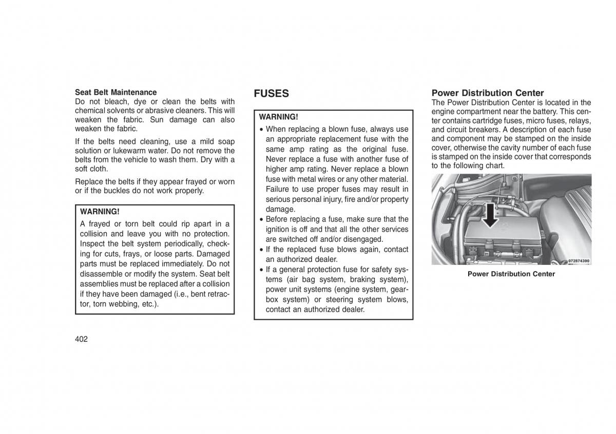 Jeep Grand Cherokee WK2 WH2 owners manual / page 406