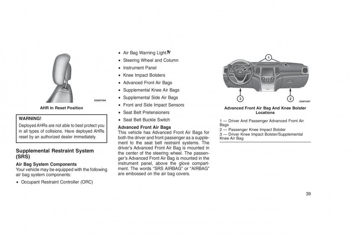 Jeep Grand Cherokee WK2 WH2 owners manual / page 43