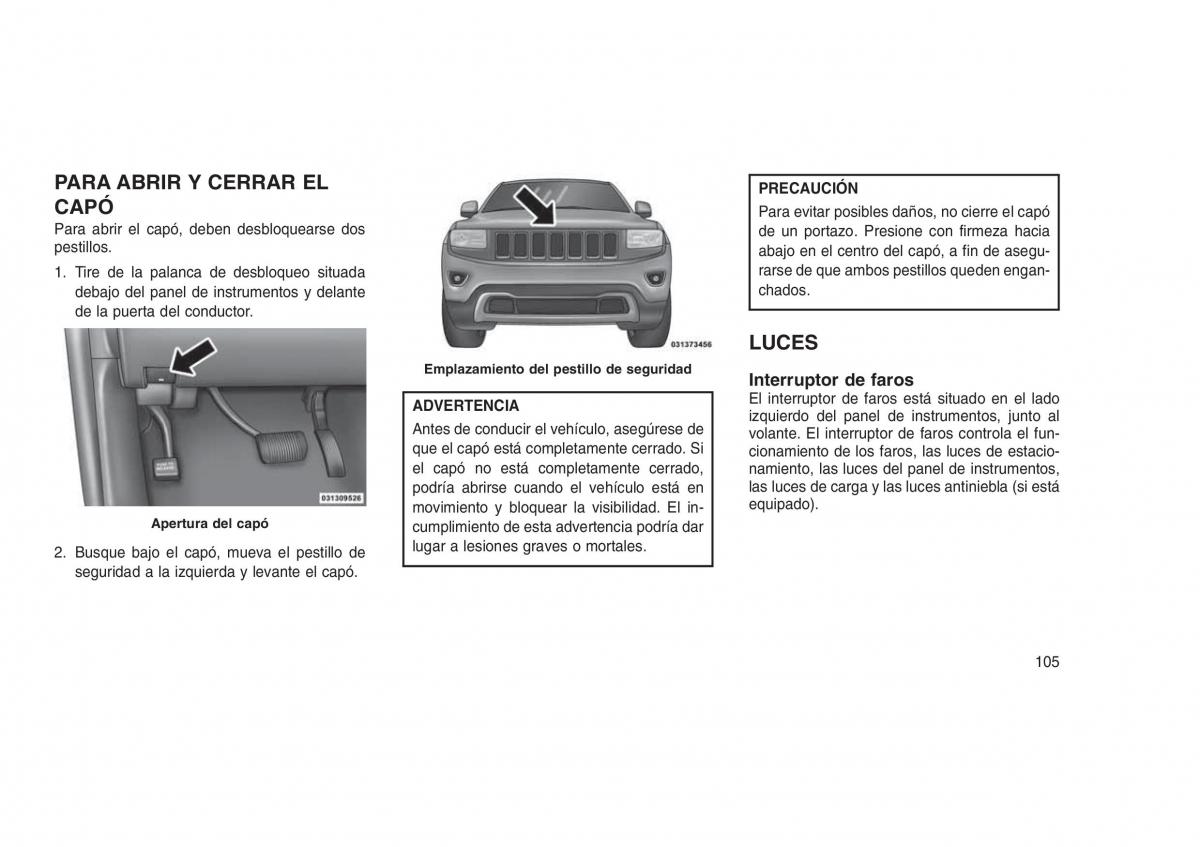 Jeep Grand Cherokee WK2 WH2 manual del propietario / page 109