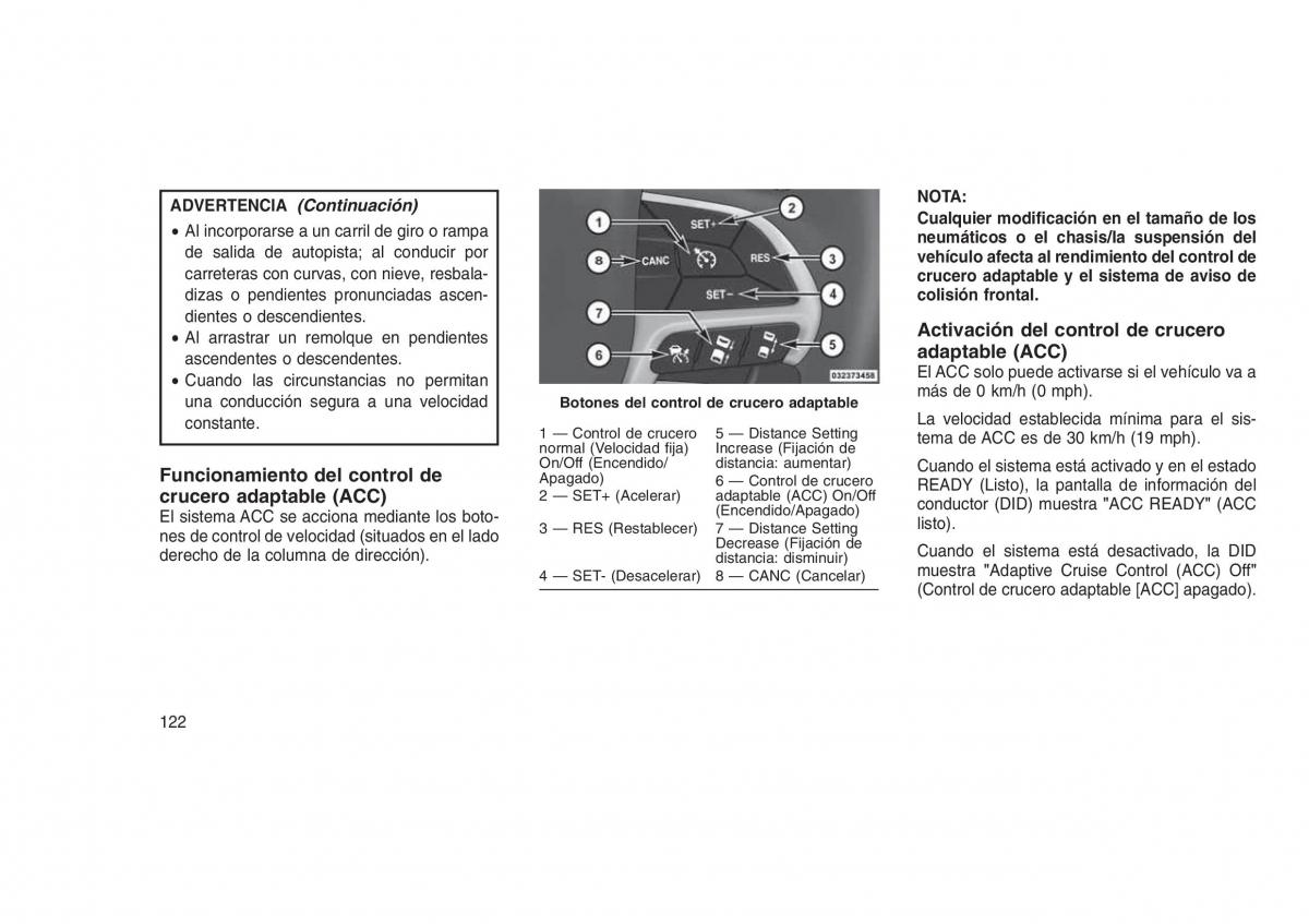 Jeep Grand Cherokee WK2 WH2 manual del propietario / page 126