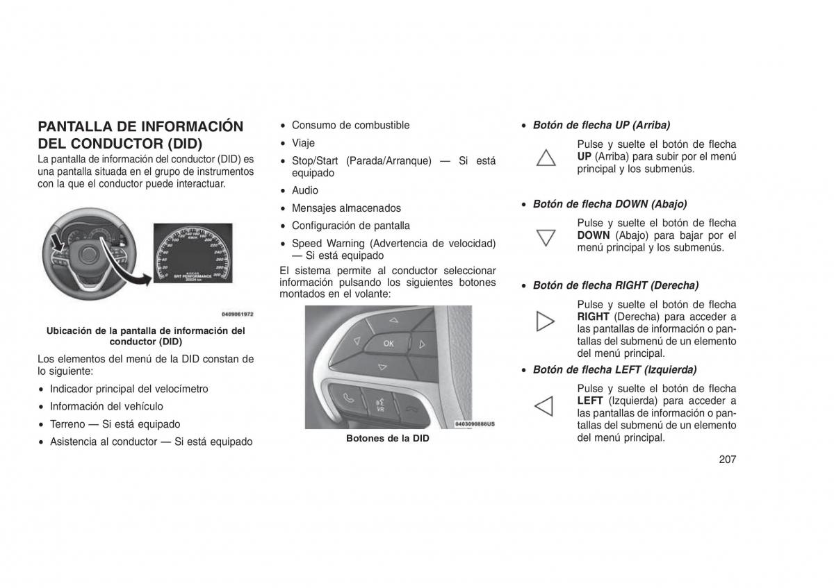 Jeep Grand Cherokee WK2 WH2 manual del propietario / page 211