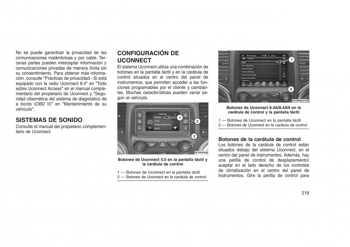 Jeep Grand Cherokee WK2 WH2 manual del propietario / page 223