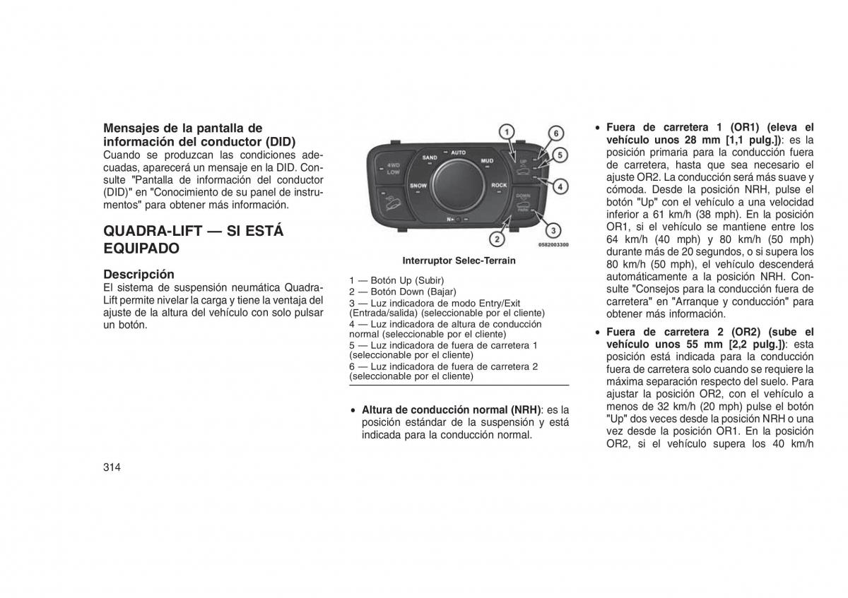 Jeep Grand Cherokee WK2 WH2 manual del propietario / page 318