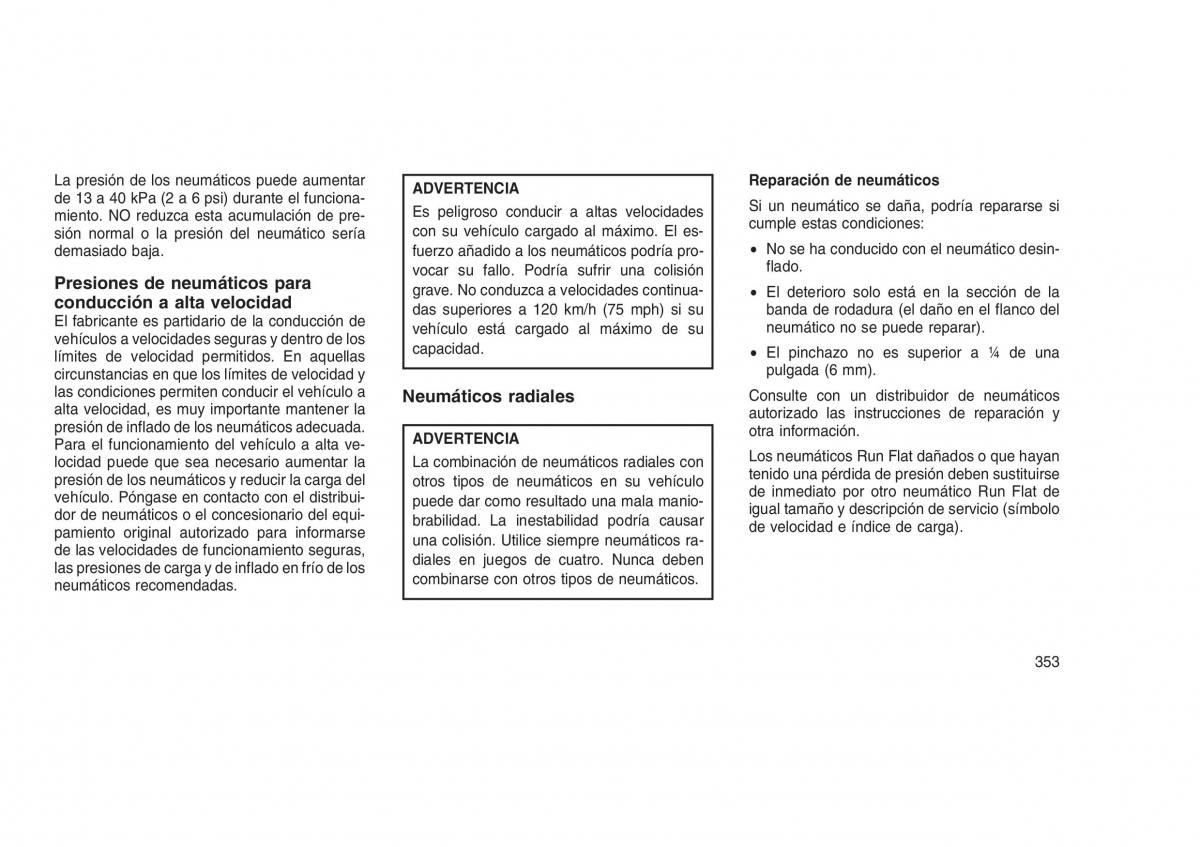 Jeep Grand Cherokee WK2 WH2 manual del propietario / page 357