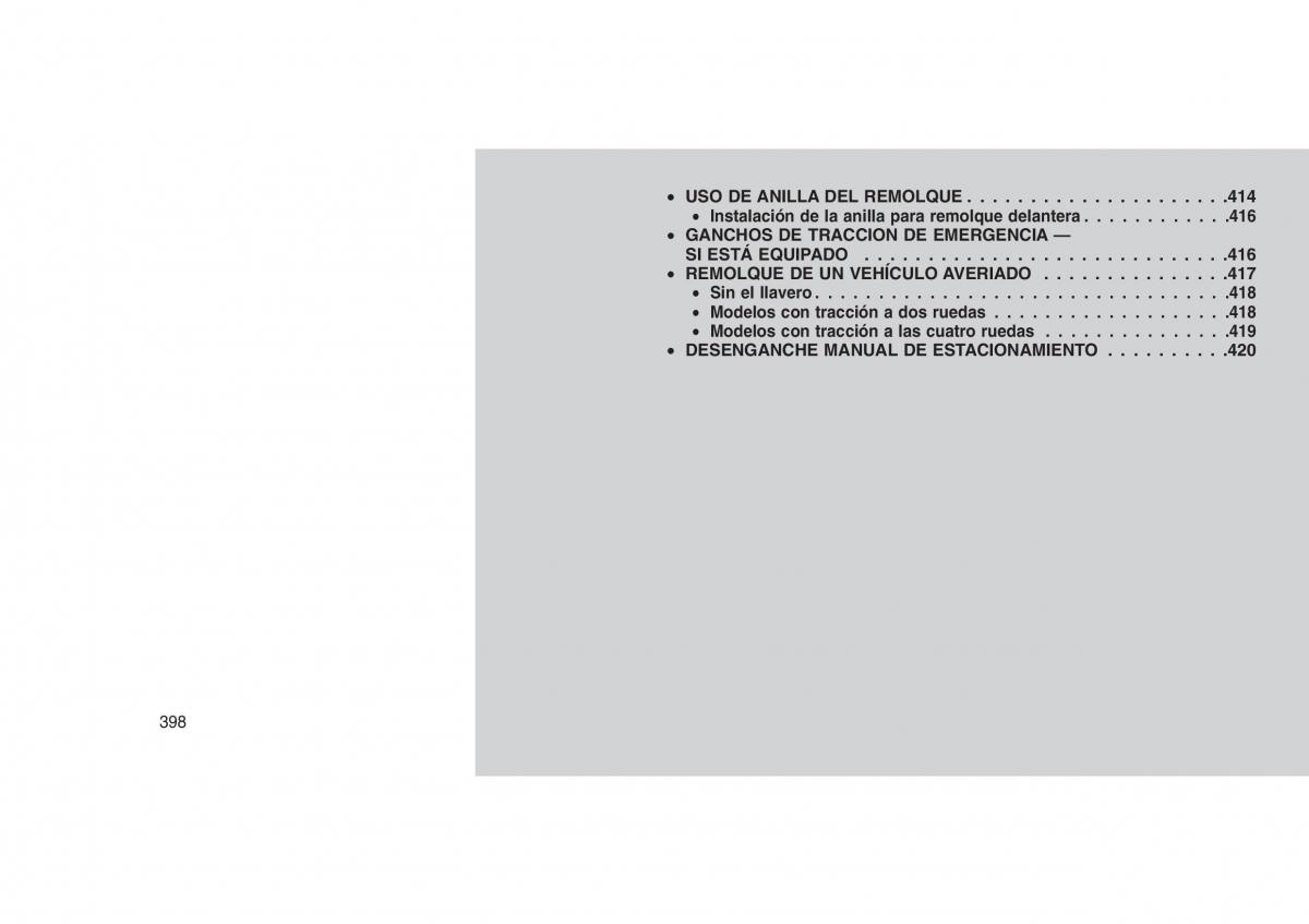 Jeep Grand Cherokee WK2 WH2 manual del propietario / page 402