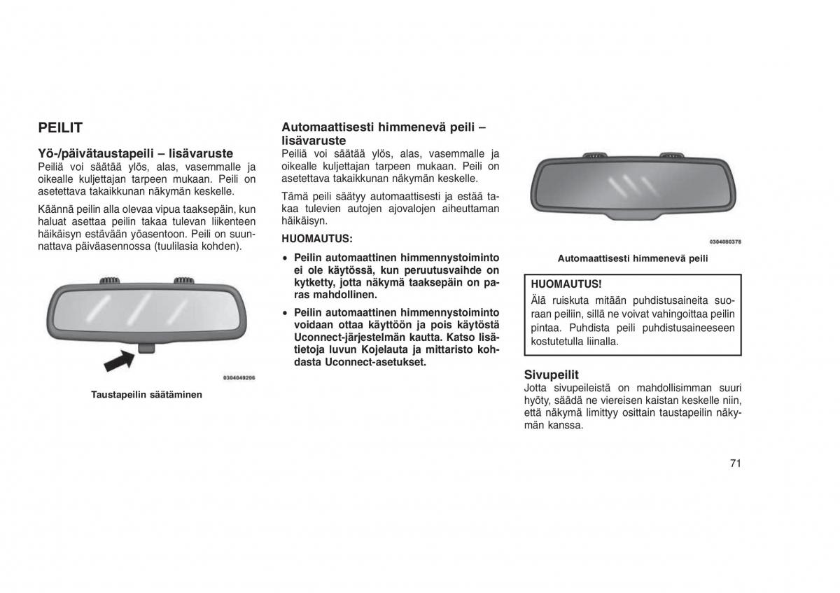 Jeep Grand Cherokee WK2 WH2 omistajan kasikirja / page 75