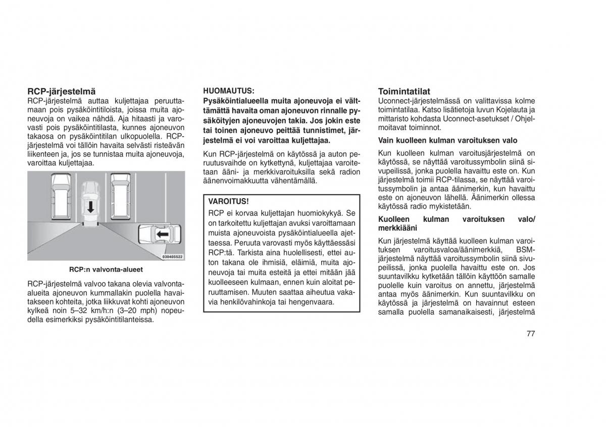 Jeep Grand Cherokee WK2 WH2 omistajan kasikirja / page 81