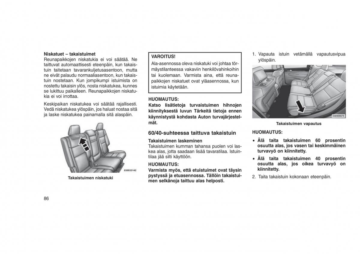 Jeep Grand Cherokee WK2 WH2 omistajan kasikirja / page 90