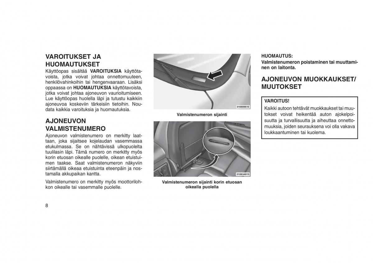 Jeep Grand Cherokee WK2 WH2 omistajan kasikirja / page 12