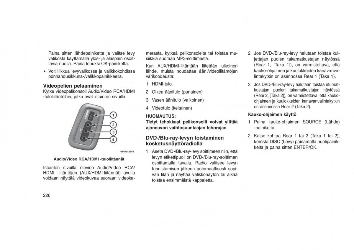 Jeep Grand Cherokee WK2 WH2 omistajan kasikirja / page 230