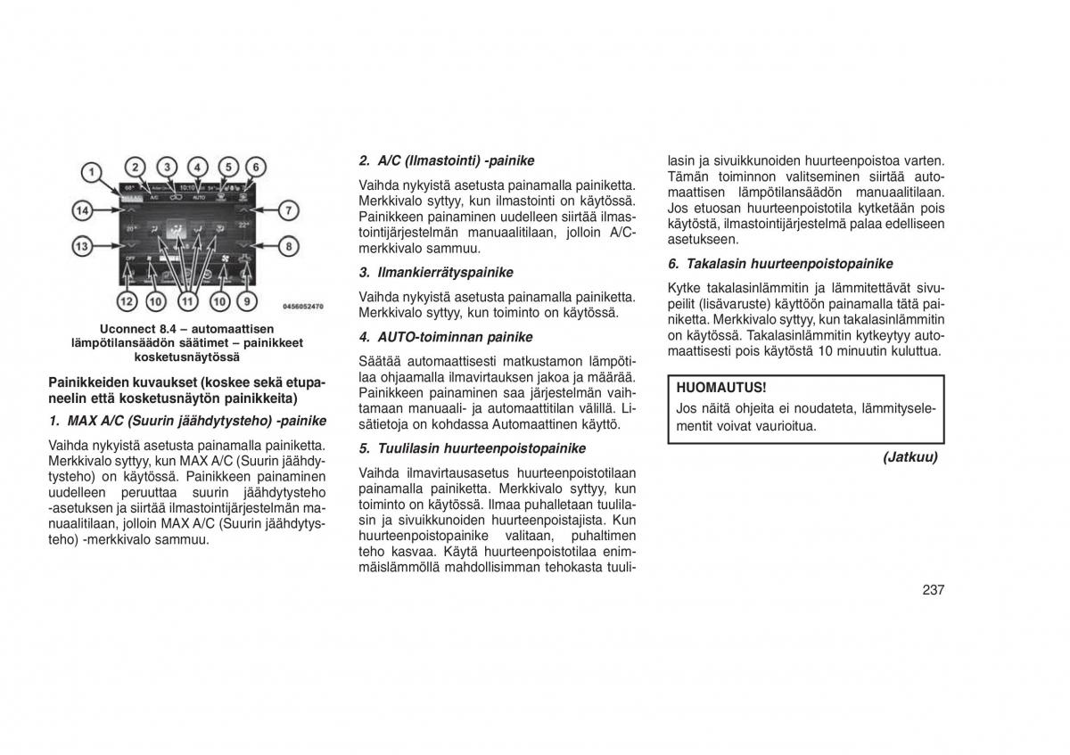 Jeep Grand Cherokee WK2 WH2 omistajan kasikirja / page 241