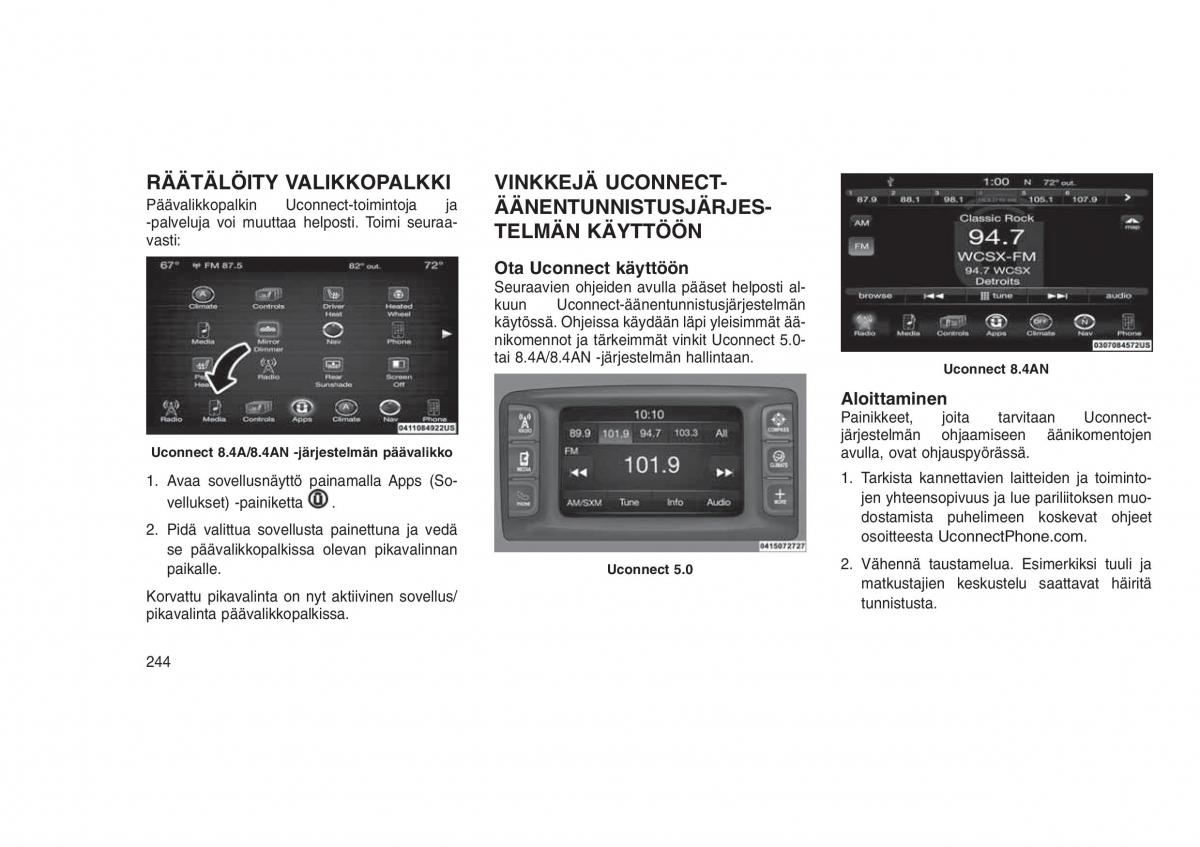 Jeep Grand Cherokee WK2 WH2 omistajan kasikirja / page 248