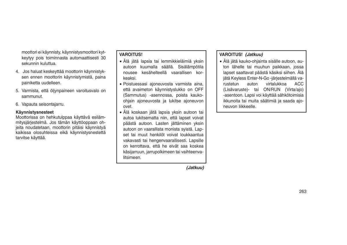 Jeep Grand Cherokee WK2 WH2 omistajan kasikirja / page 267