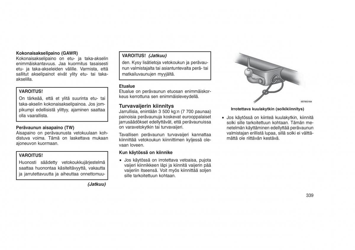 Jeep Grand Cherokee WK2 WH2 omistajan kasikirja / page 343