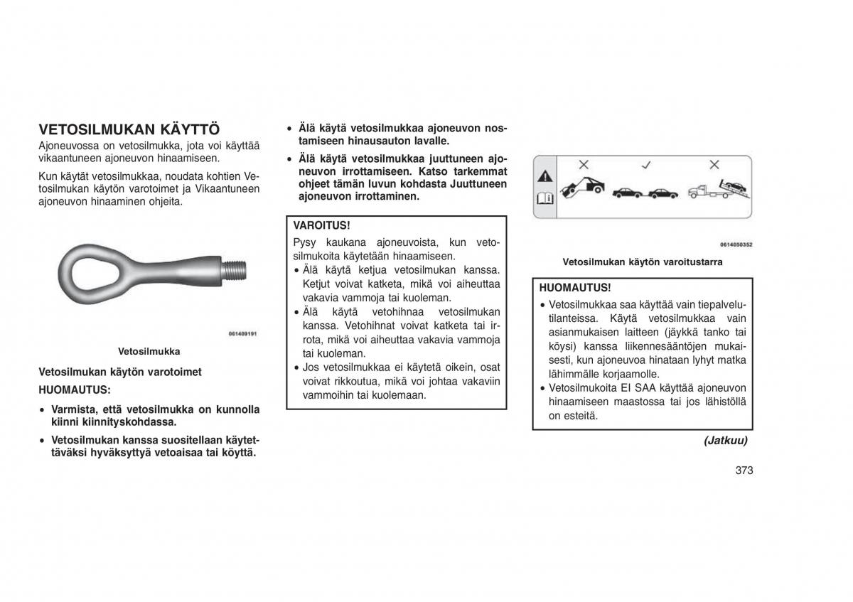 Jeep Grand Cherokee WK2 WH2 omistajan kasikirja / page 377