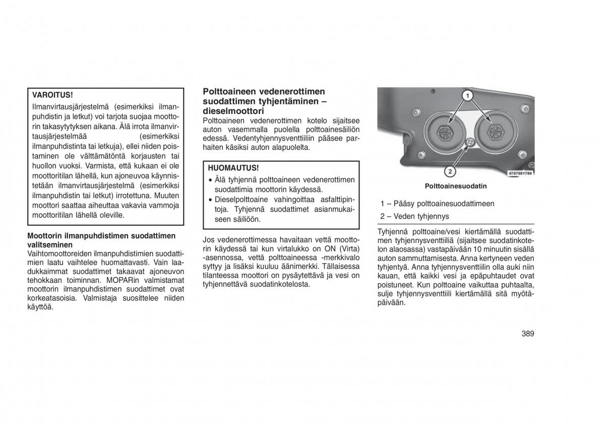 Jeep Grand Cherokee WK2 WH2 omistajan kasikirja / page 393